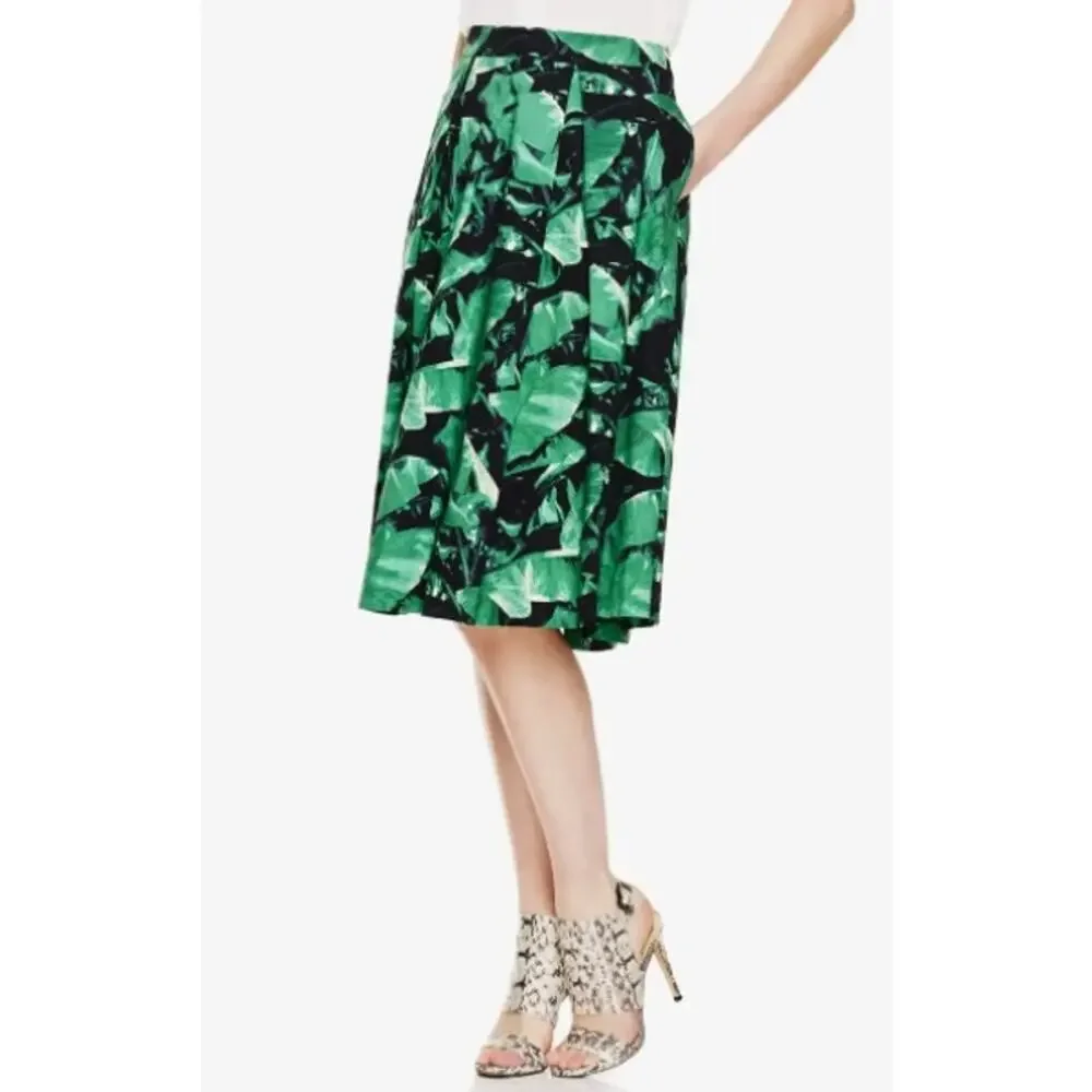 Vince Camuto Island Palm Pleat Skirt Sz 12 - Picture 12 of 12